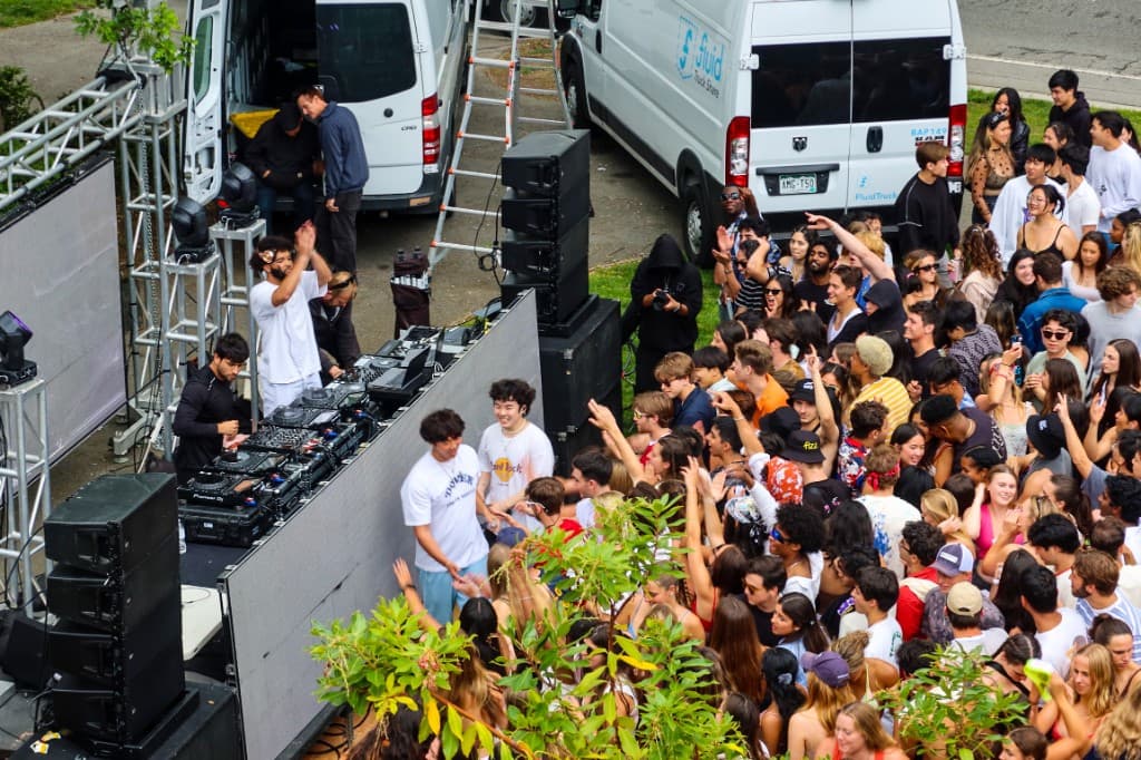 Performing at an outdoor festival